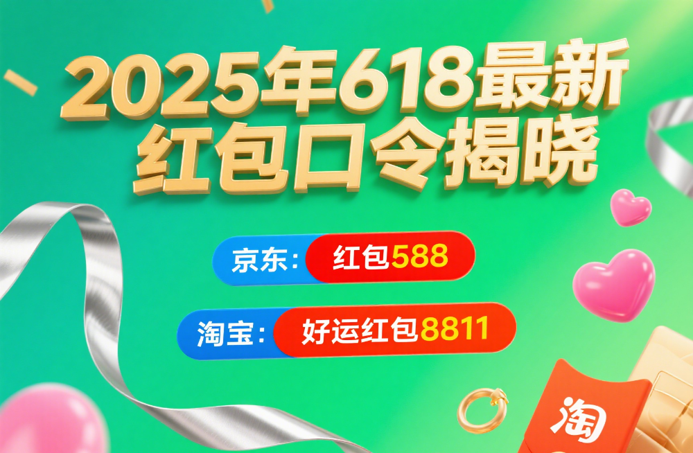 2025淘宝京东618红包最后一波：京东618最新红包口令是：红包588，淘宝是：好运红包8811