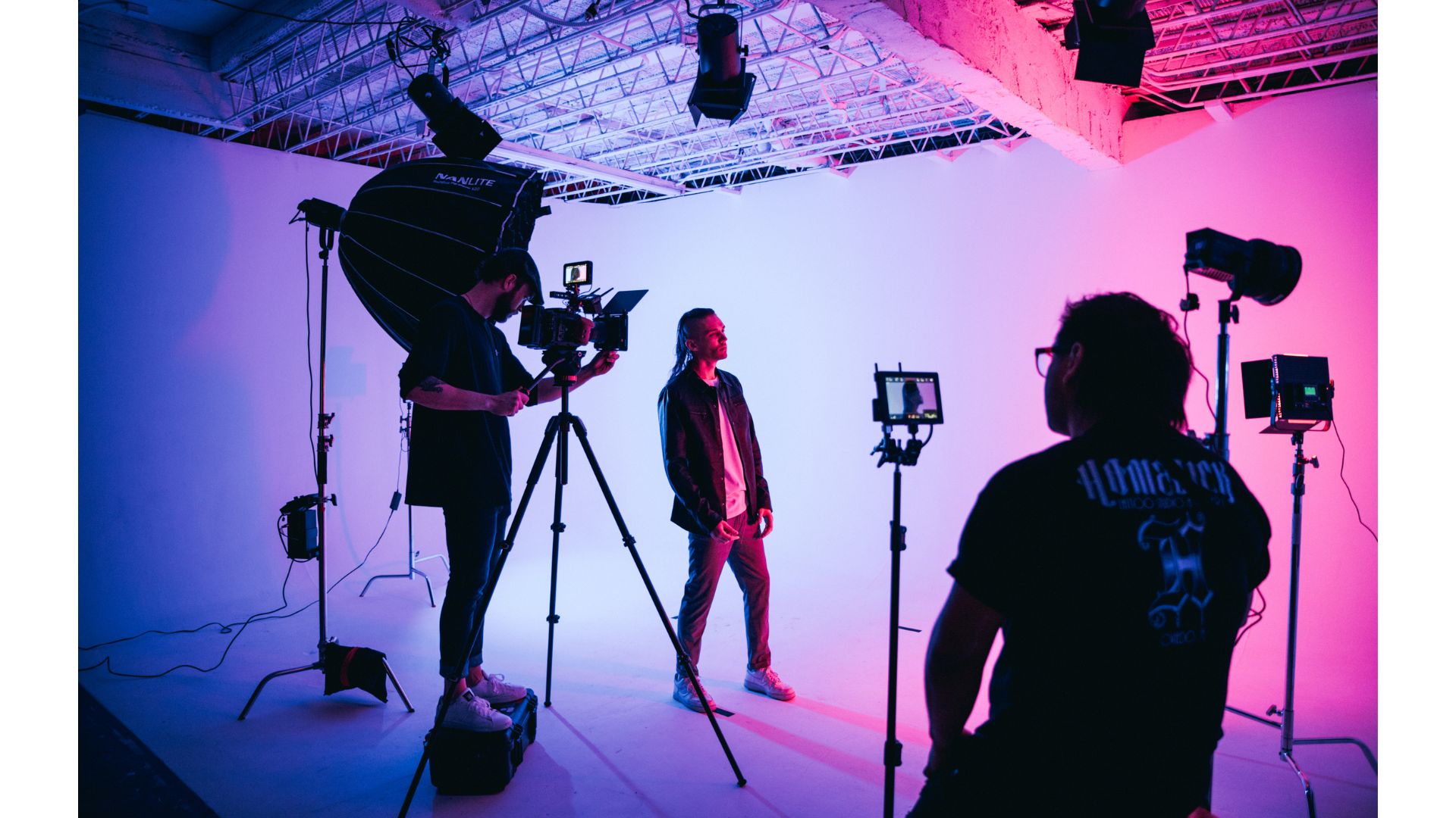 A group of people in a photo studioundefinedundefinedundefinedundefinedDescription automatically generated