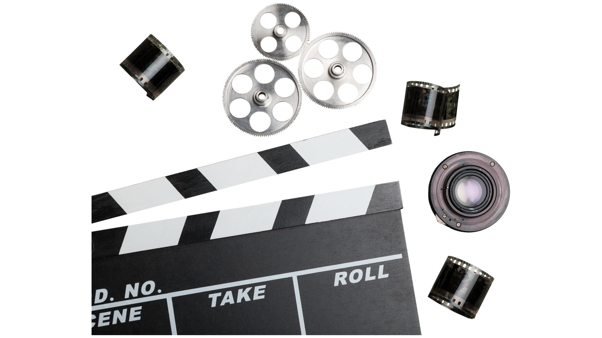 A movie clapper board and film reels

AI-generated content may be incorrect.